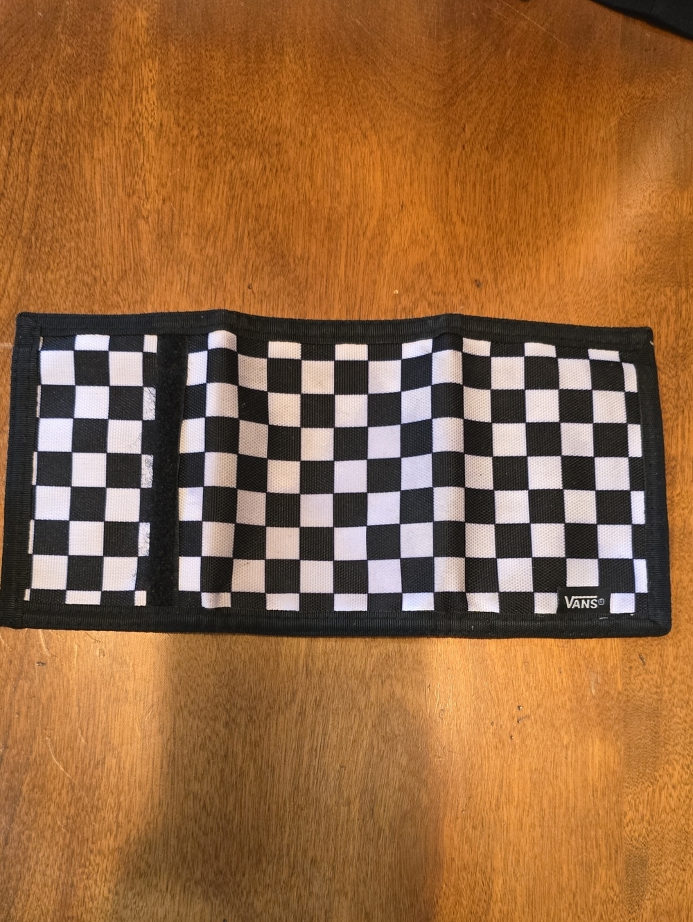 Vans Black and White Checkerboard Tri-Fold Card Holder